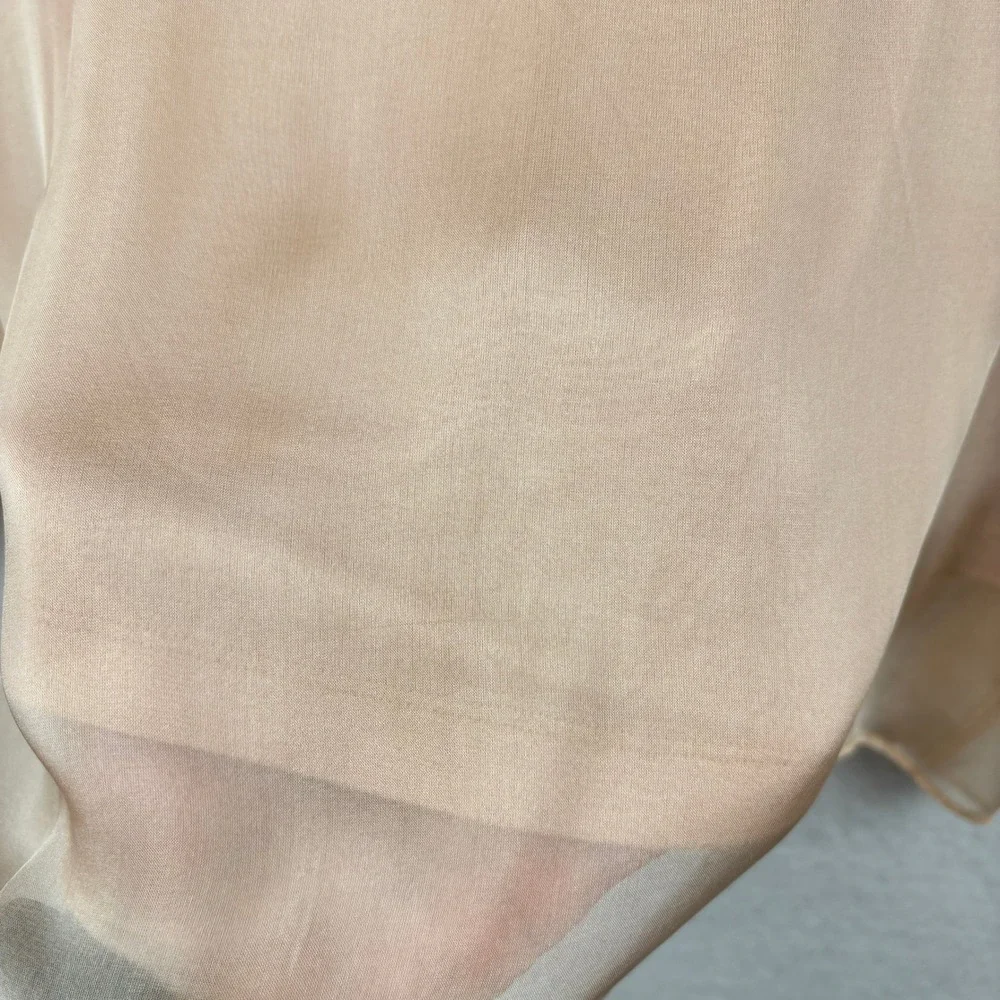 Soft Surroundings Blouse Womens Medium Silk Tiered Ruffle Sleeve - Picture 11 of 11